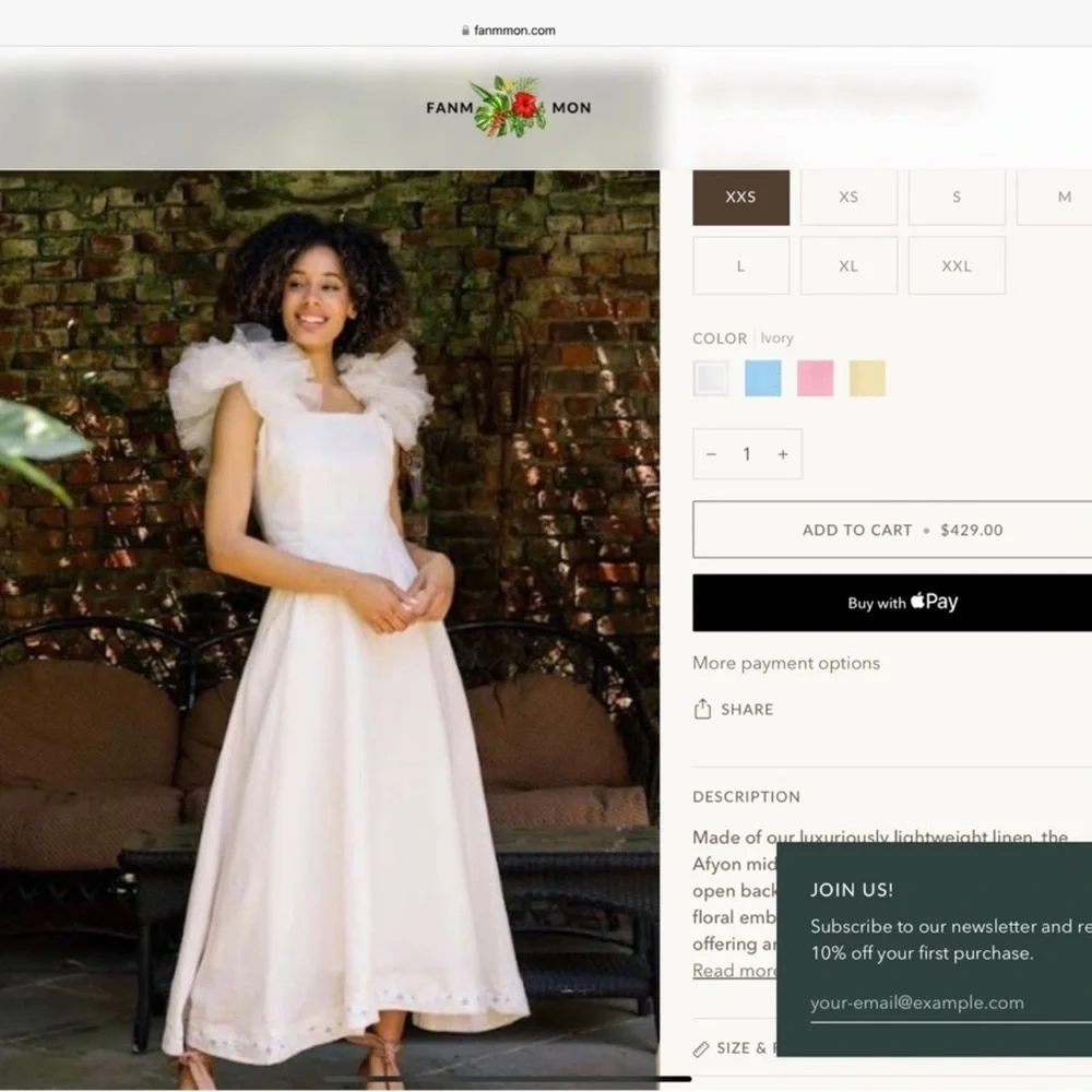 Fanm Mon White Tulle Shoulder Ruffle Maxi Dress